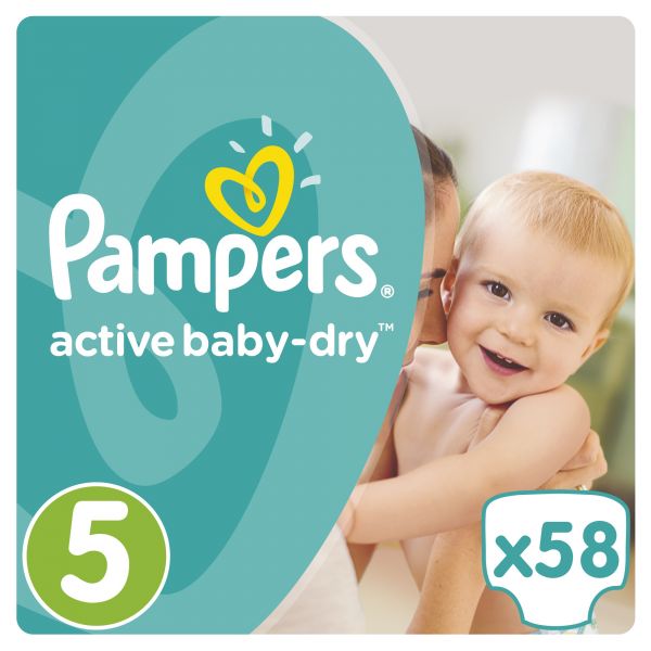 Подгузники Pampers Active Baby Dry, р. 5, 11-18 кг, 58 шт