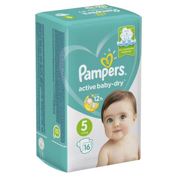 Подгузники Pampers Active Baby Dry, р. 5, 11-16 кг, 16 шт