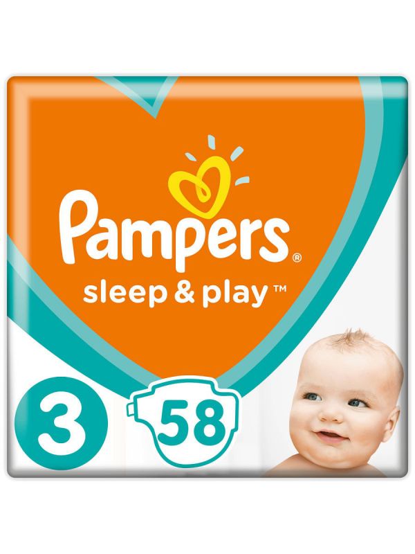 Подгузники Pampers Sleep&Play, р. 3, 6-10 кг, 58 шт