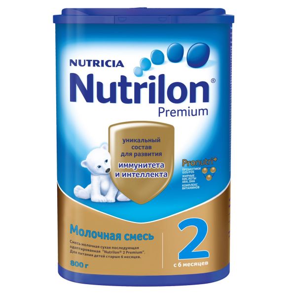Молочная смесь Nutrilon Premium 2 6-12 месяцев, 800 г